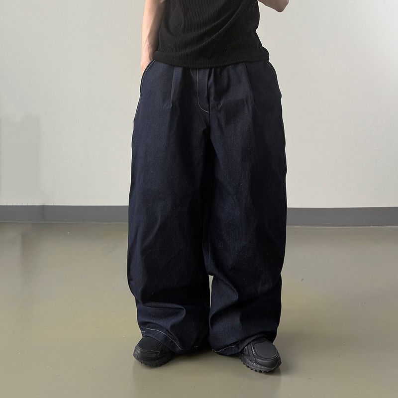Bin Lettering Raw Wide Denim