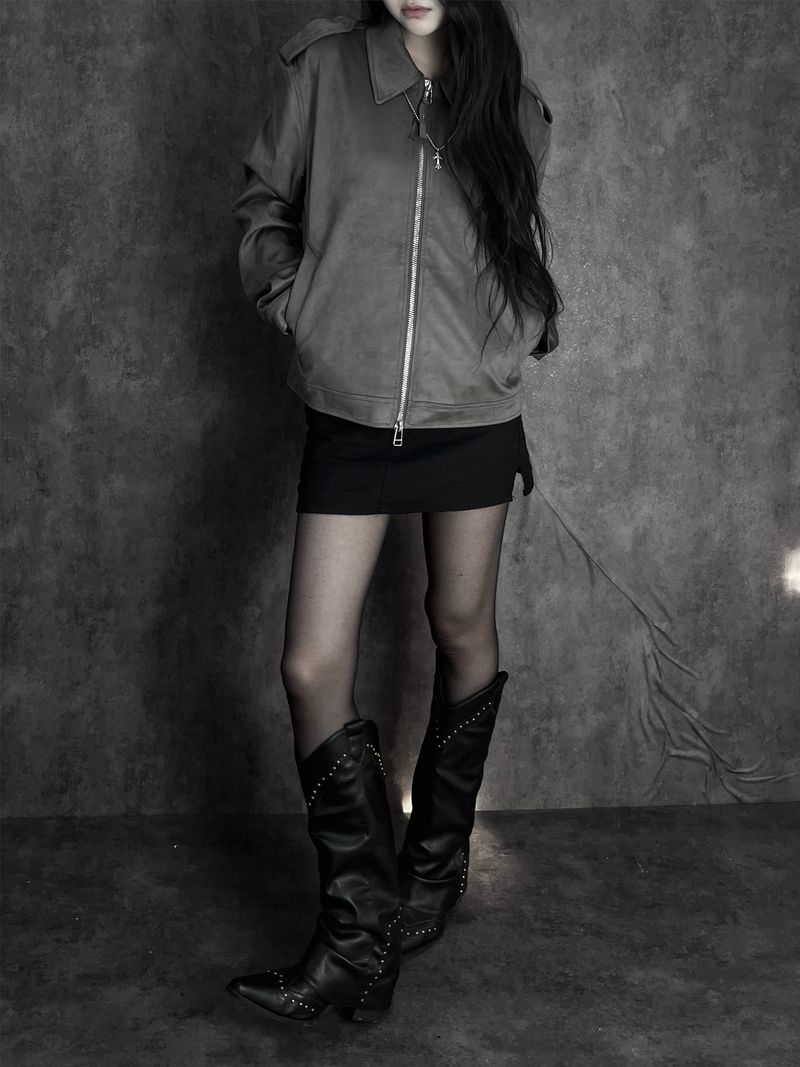 ash suede shoulder jacket (2color)