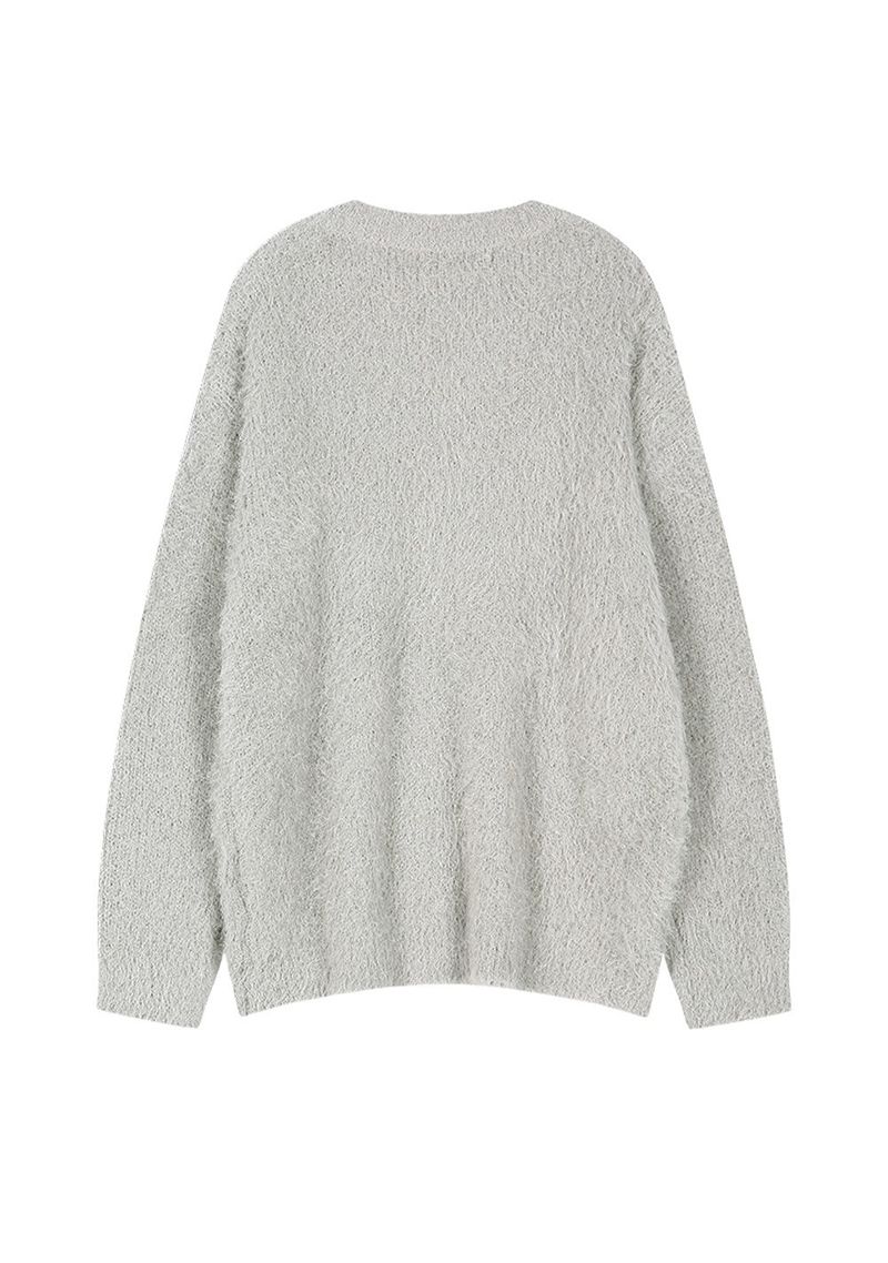 Soft Fur V-neck Knit Top (BEIGE)