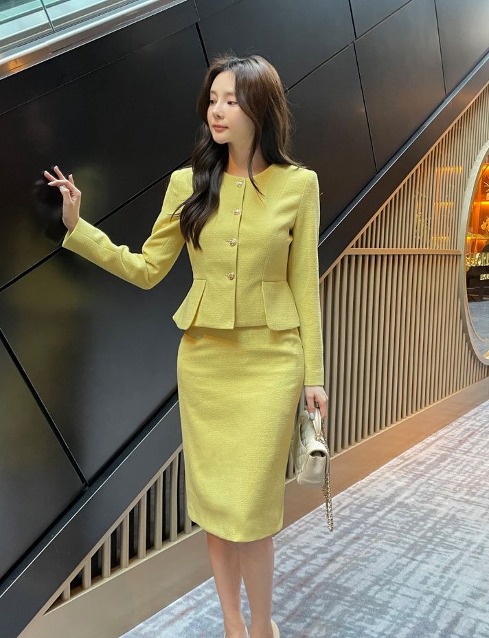 Kime Tweed Peplum Jacket