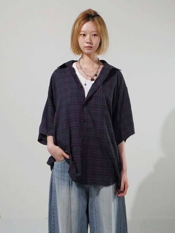 KIXI（キッシー）の「(UNISEX) Lo-Fi Linen-Like Overfit Shirt（Tops）」
