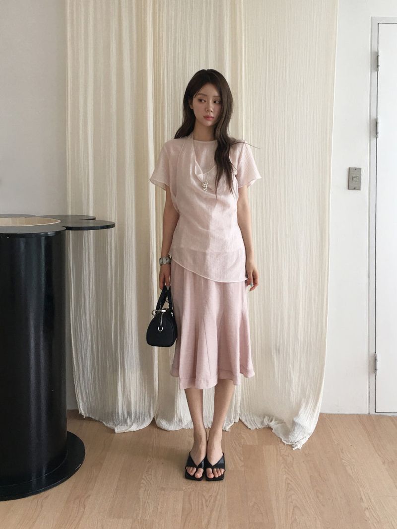 Aqua flare midi skirt