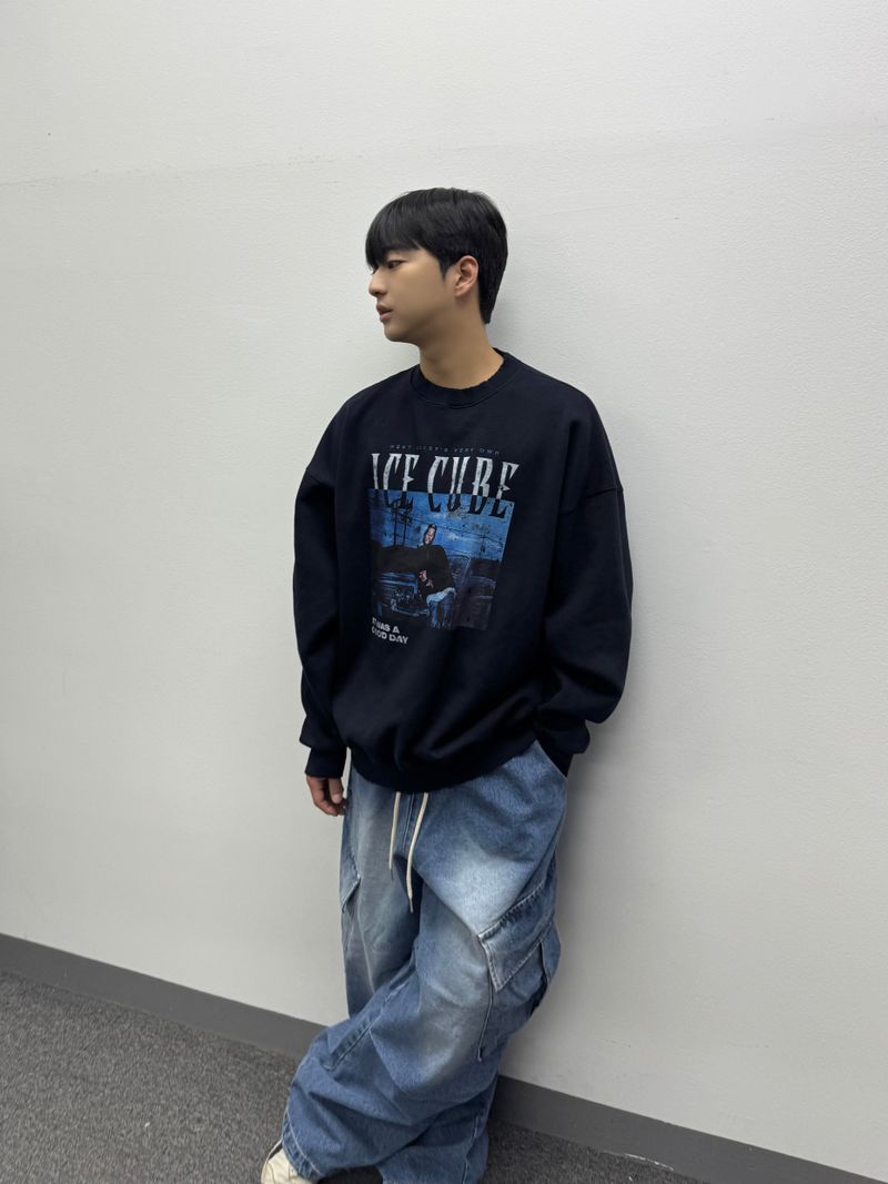 denim oblique cargo pants