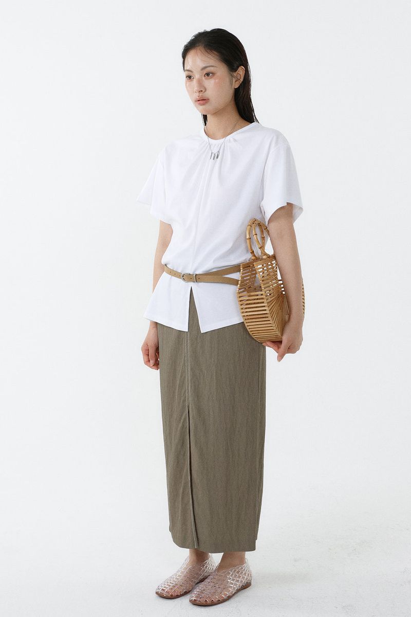 SHIRRED ROUND TOP_WHITE