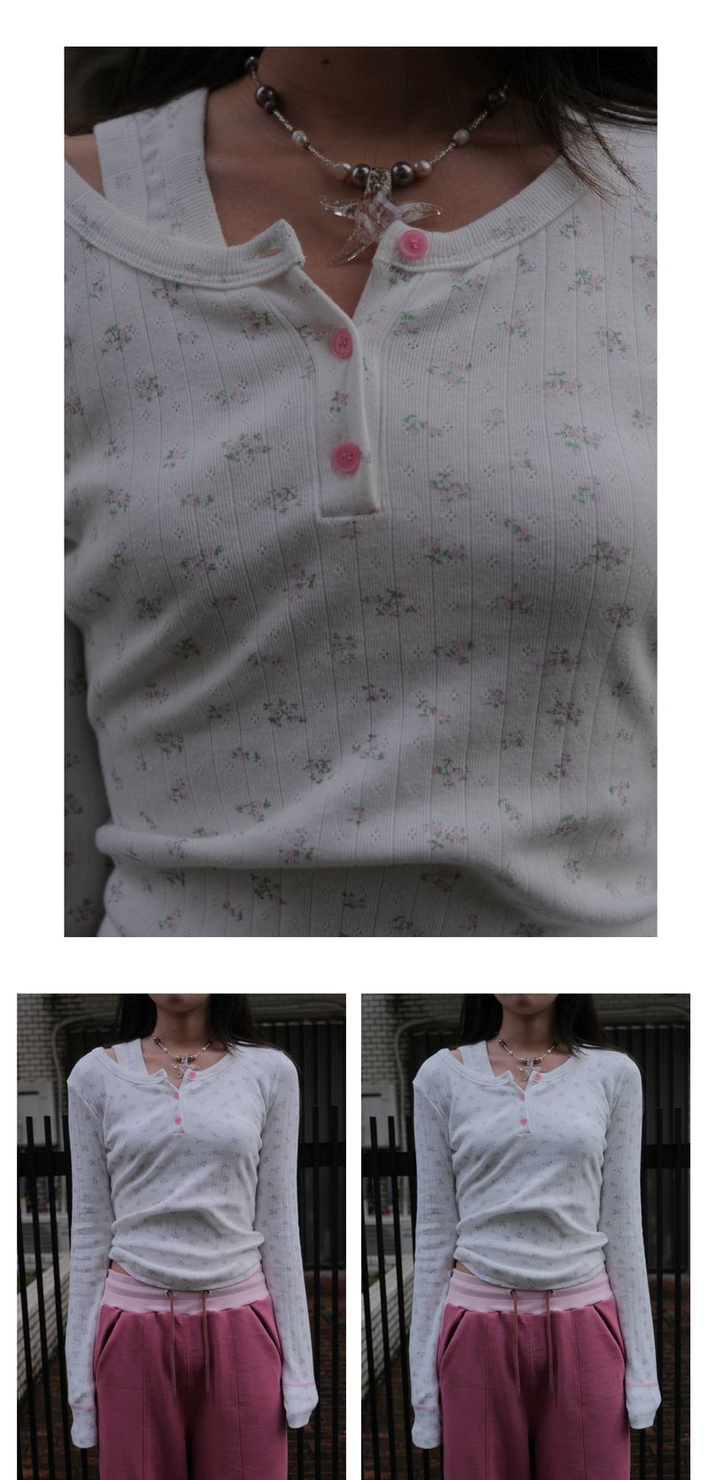 flower long sleeve white