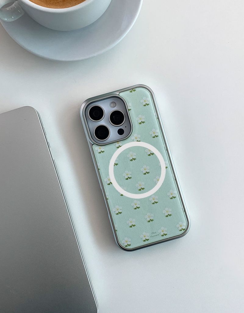 [MADE]プチミント シルバーエポキシ MagSafe iPhoneケース