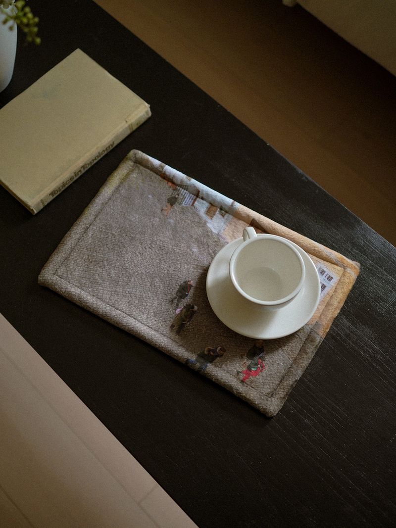 winter desk rug - people