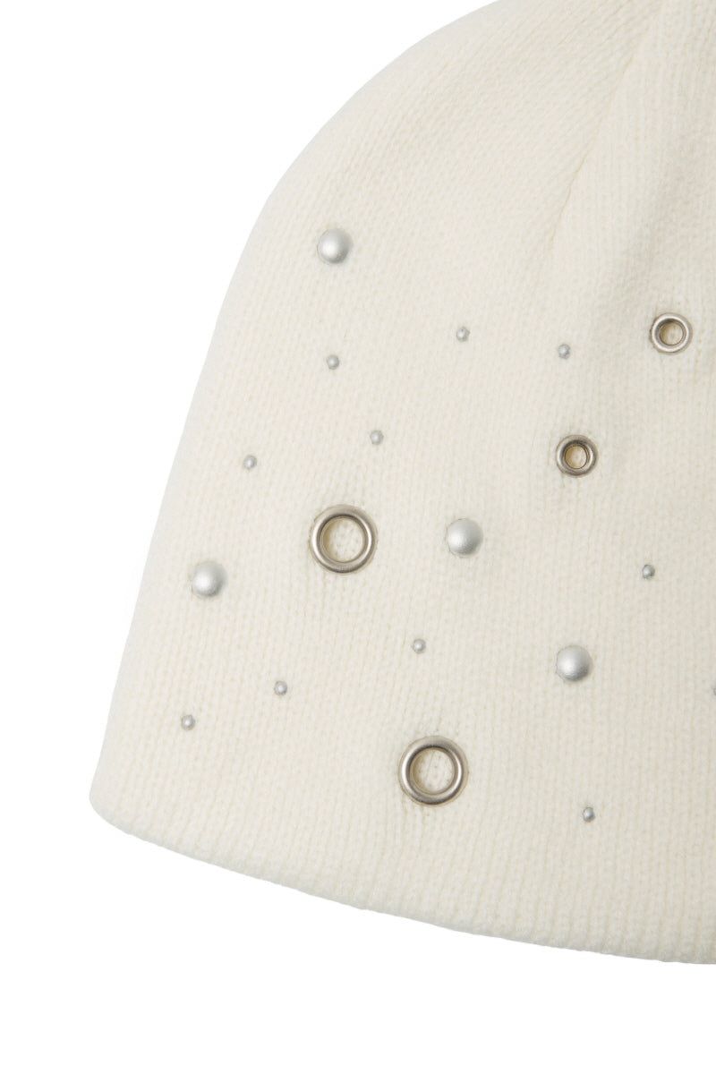 eyelet beanie (ivory)