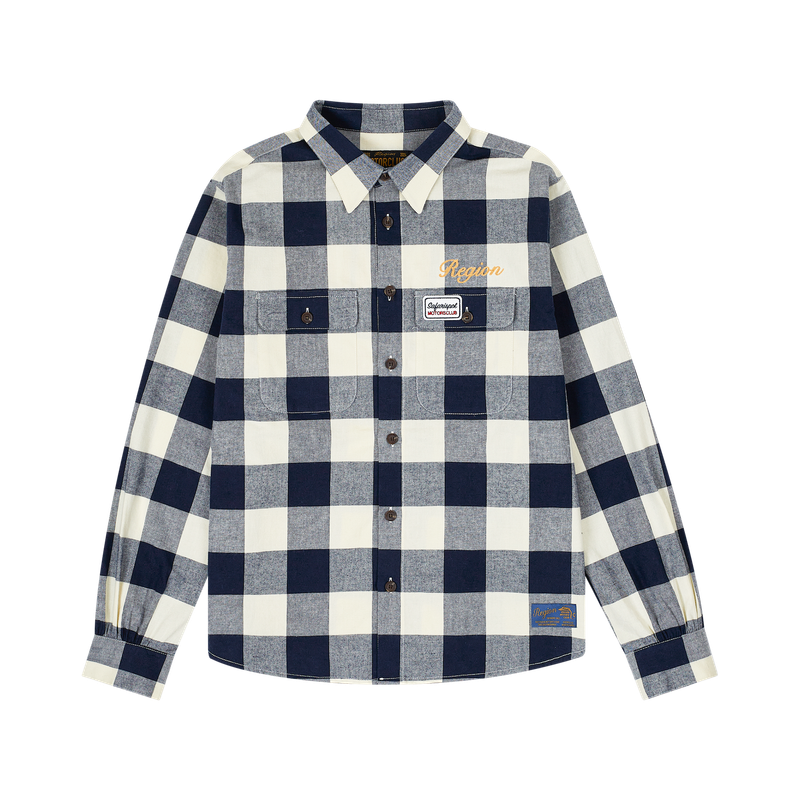  REGION MOTORS CLUB STRIPE WAPPEN SHIRTS JACKET (INDIGO)