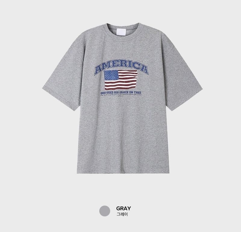 Look Graphy America Graphic Print Oversized Short Sleeve T-Shirt