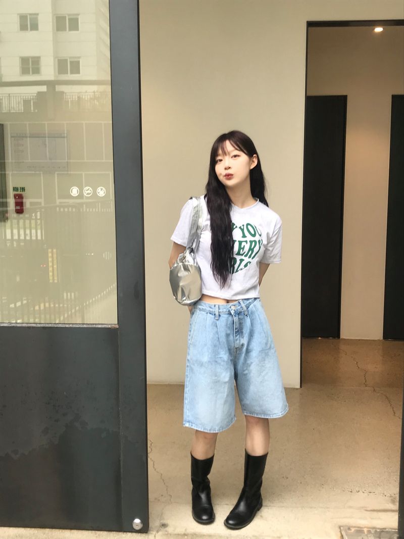 Moana denim half pants