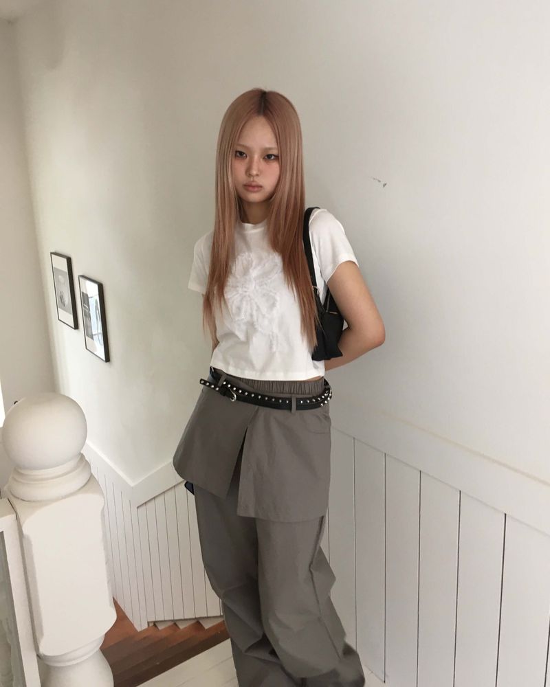 Pintuck skirt pants