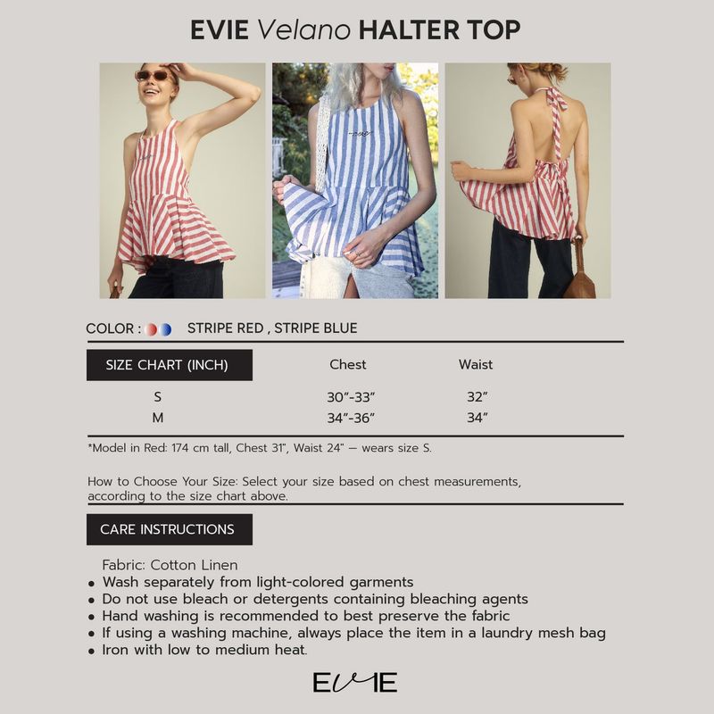 EVIE Velano HALTER TOP BLUE
