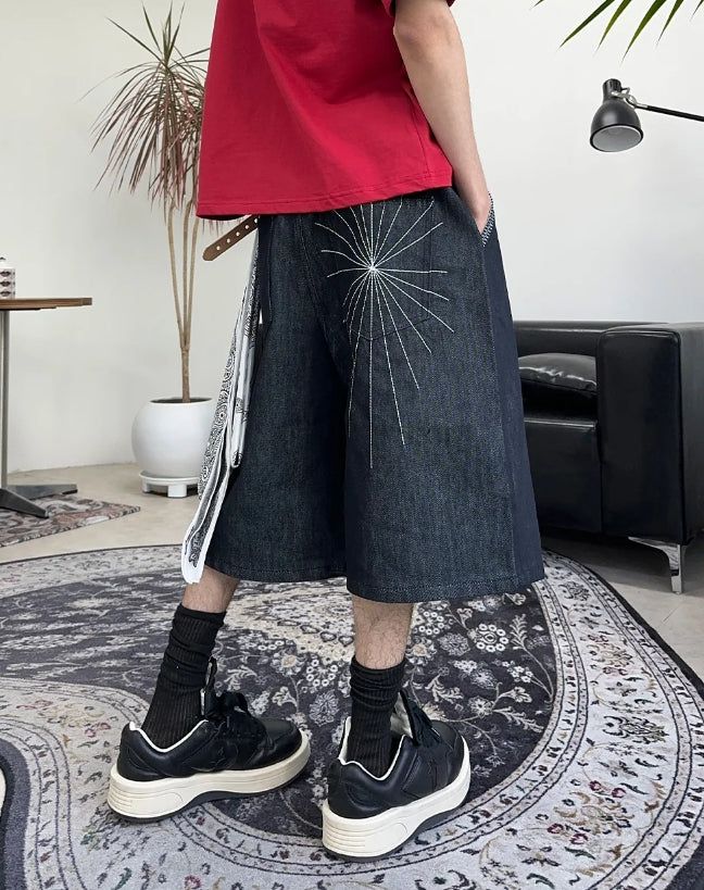 Rocky Spider Bermuda Denim Pants