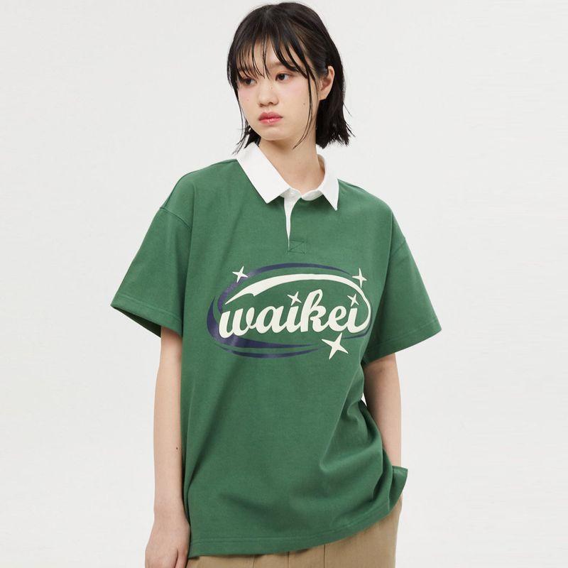 Logo rugby collar half sleeve tshirts