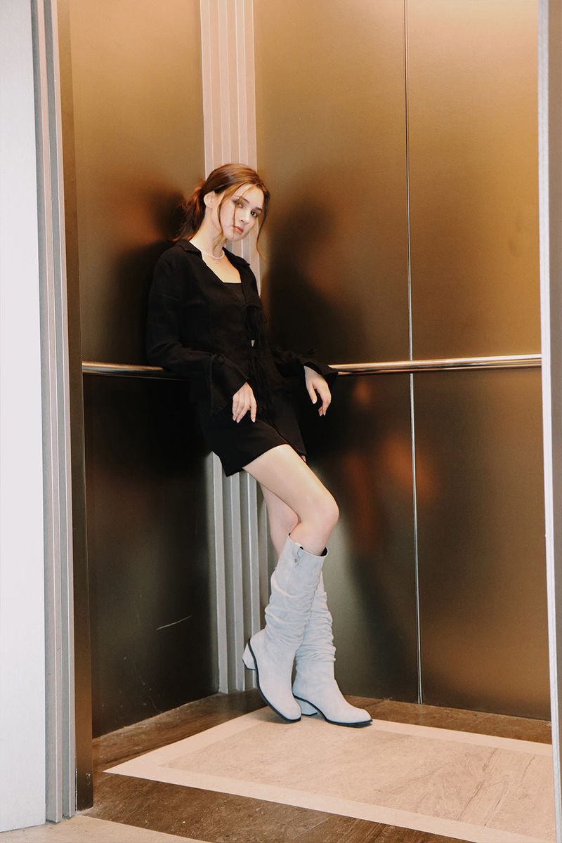BLURRY WRINKLE LONG BOOTS_3COLORS