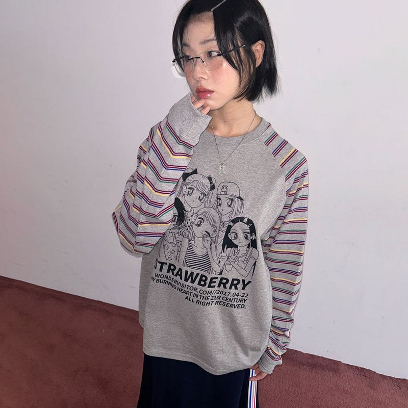 wonder visitor（ワンダービジター）の「ガールズペンラグラン長袖Tシャツ [メランジグレー]（トップス）」