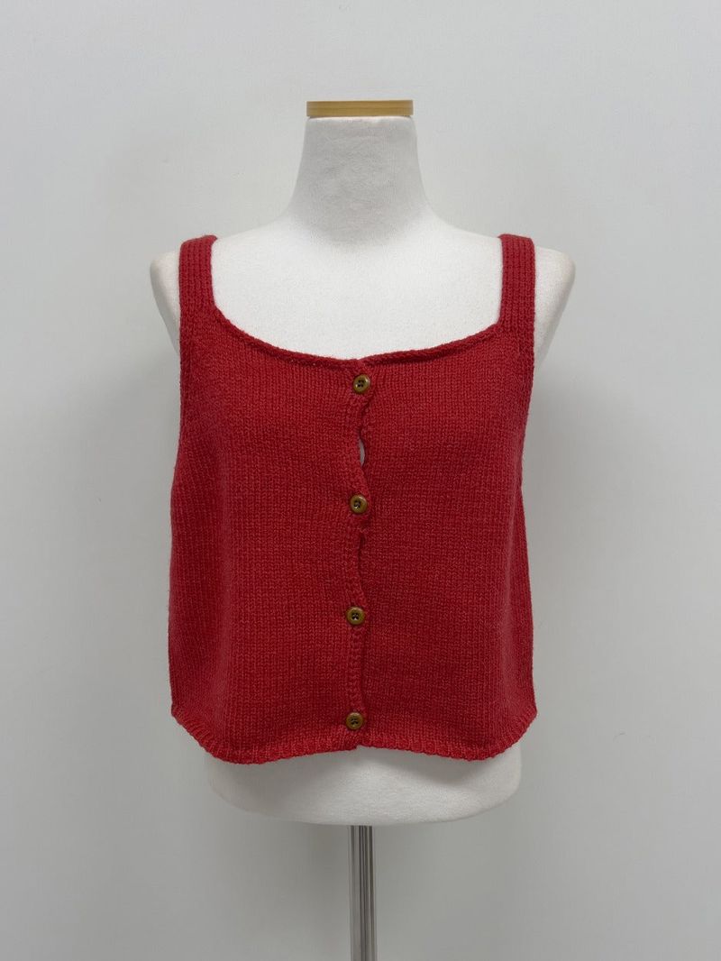 Wood Square Neck Knit Bustier