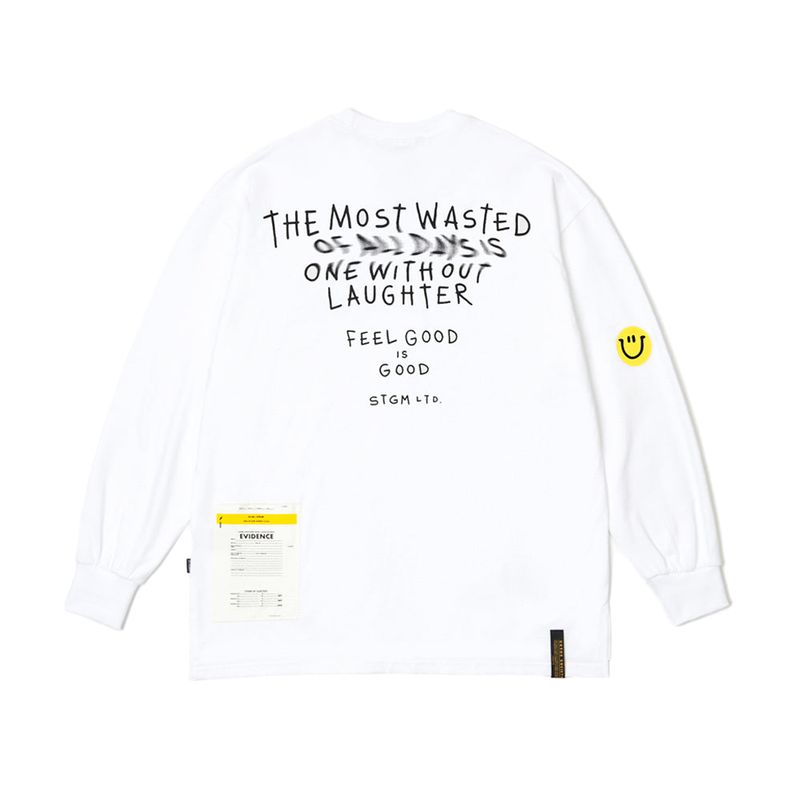 LAUGHTER LONG SLEEVES T-SHIRTS WHITE