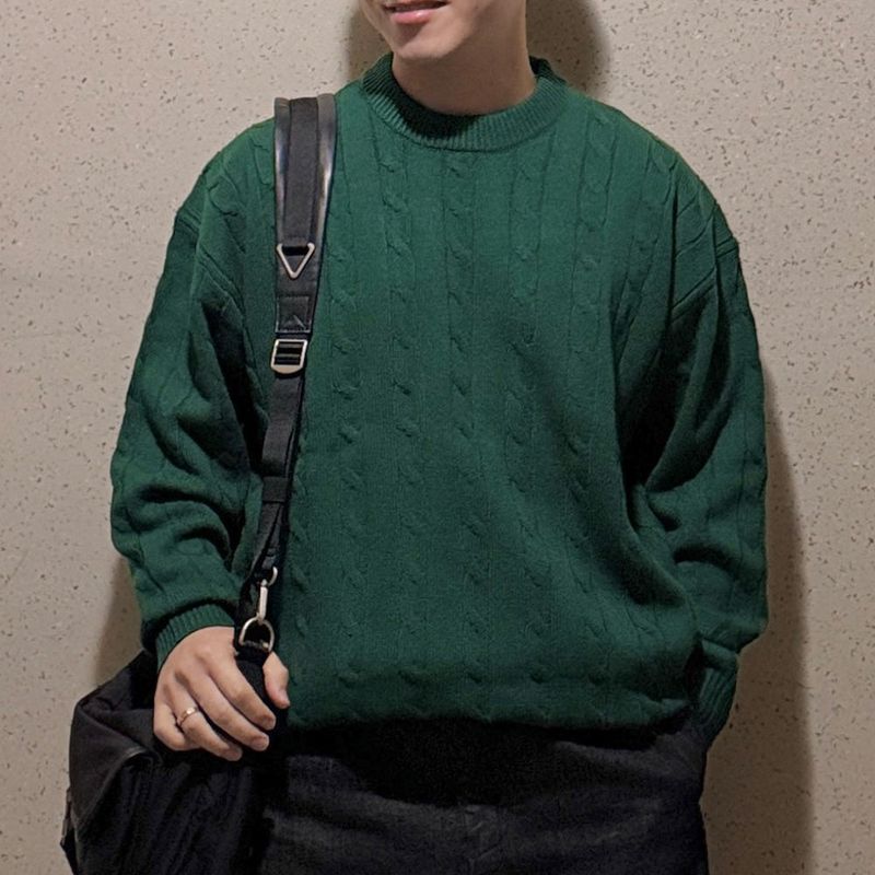 Usual Round Cable Knit - 5COLOR