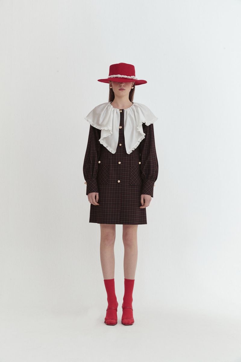 Collared check dress