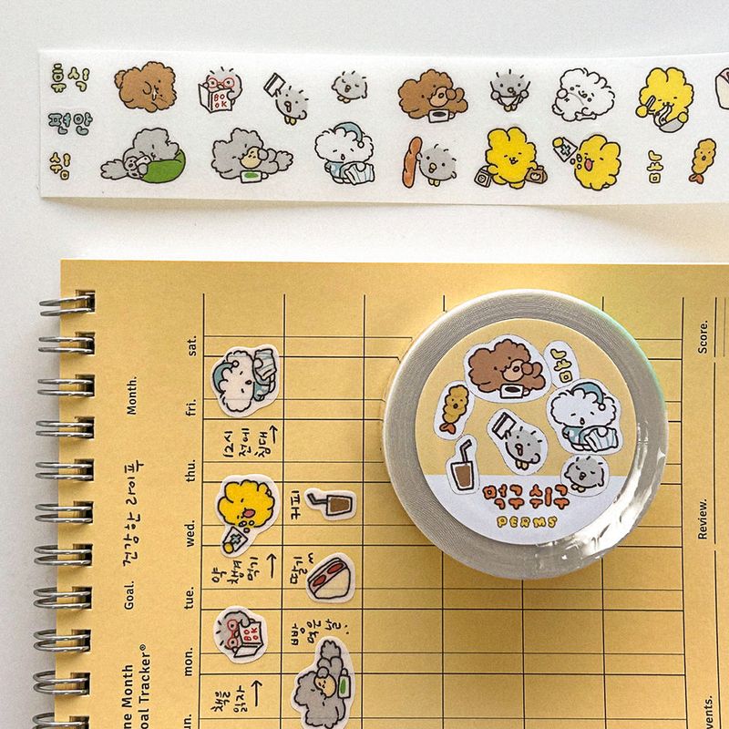 PERMS（パムズ）の「キスカットステッカーロールテープ - 食べて休む（雑貨/ステーショナリー）」