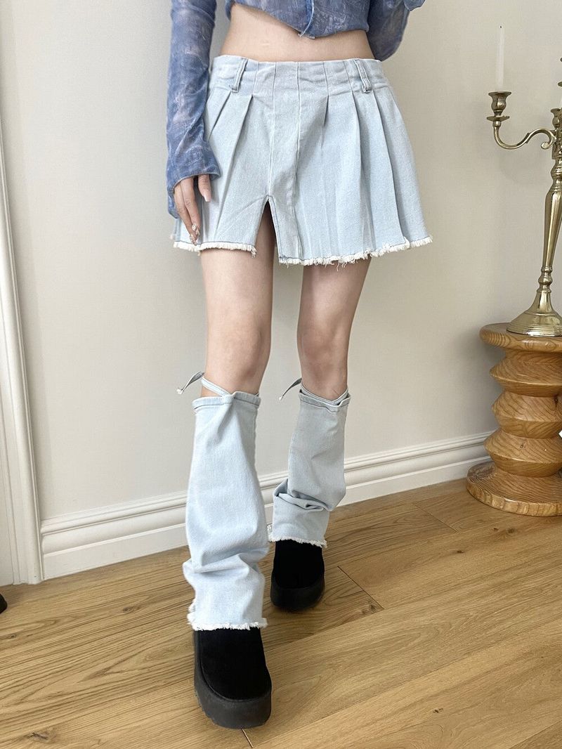 Seow（ソウ）の「[Aespa Karina] 737. Denim pleats sk warmer set（Skirts）」