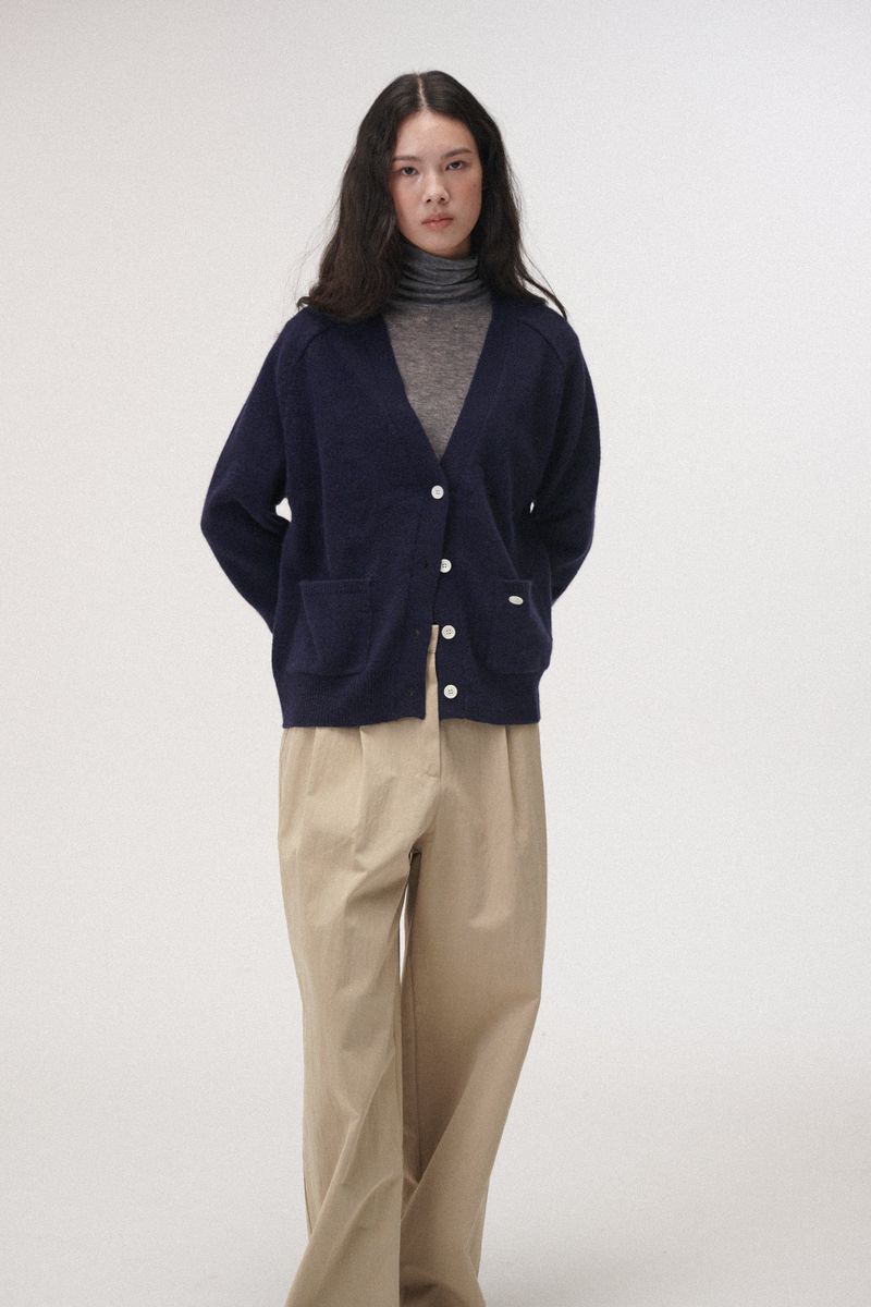 Loose cardigan (Navy)
