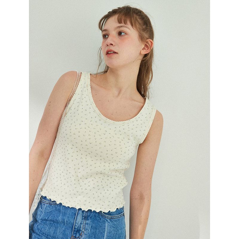 SCALLOP PUNCHING SLEEVELESS_CREAM