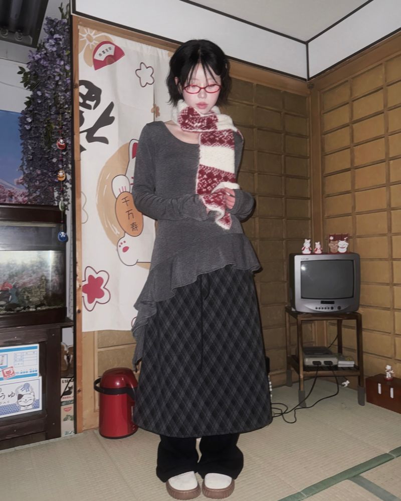 (2color)ソフトブラッシュブーツカットニットパンツ