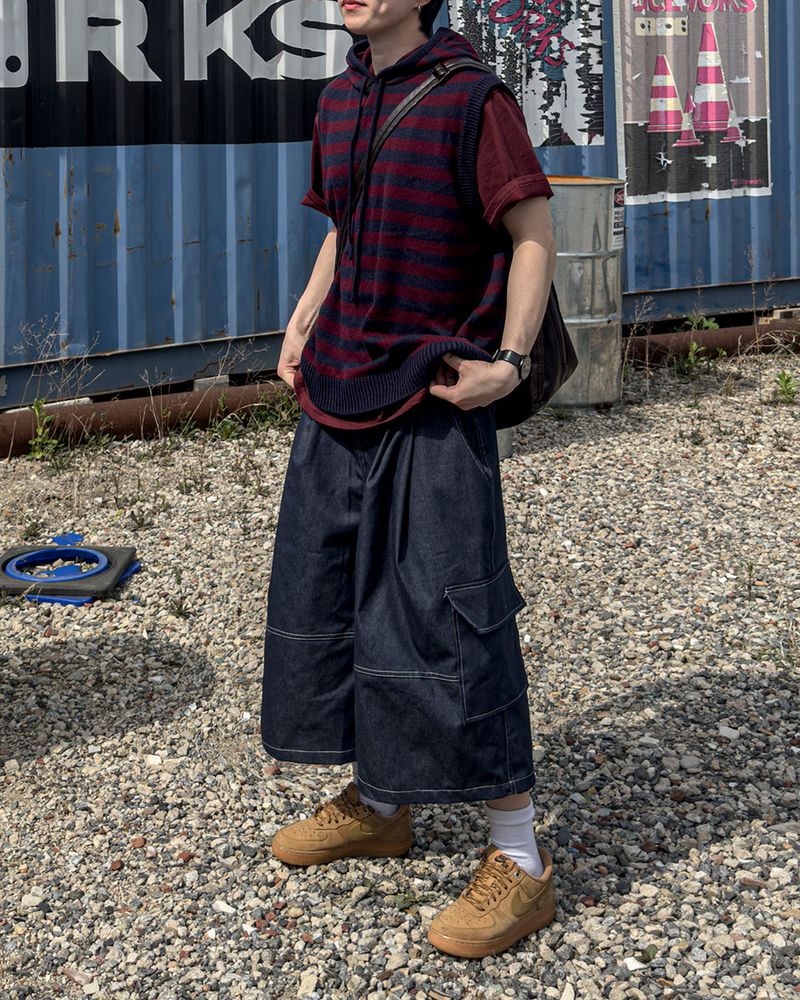 Circular Belt Stitch Cargo Bermuda