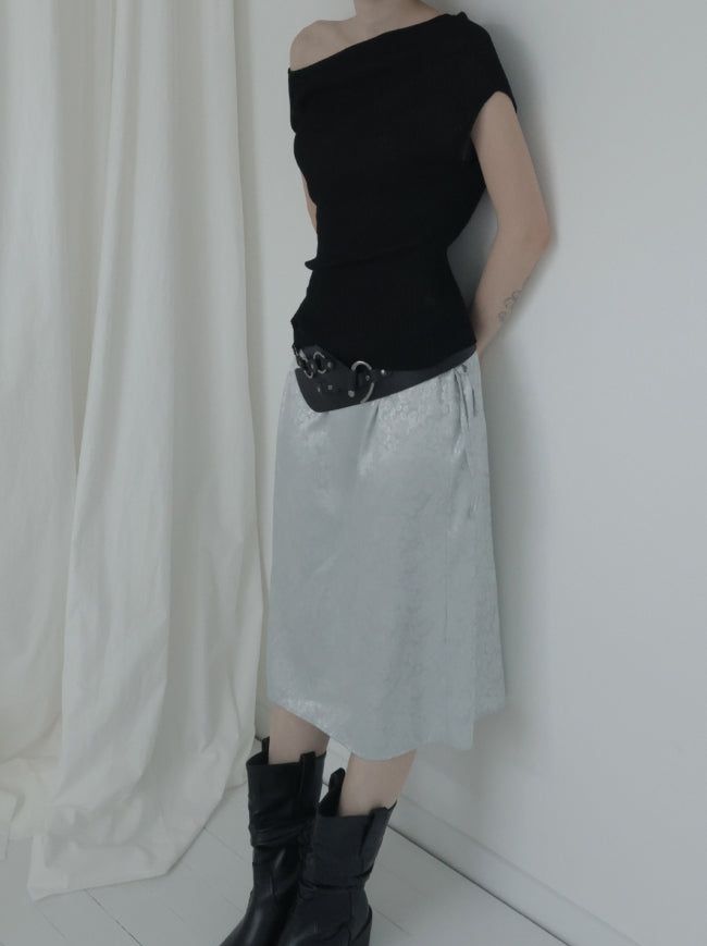 Roche Flower Jacquard Midi Skirt