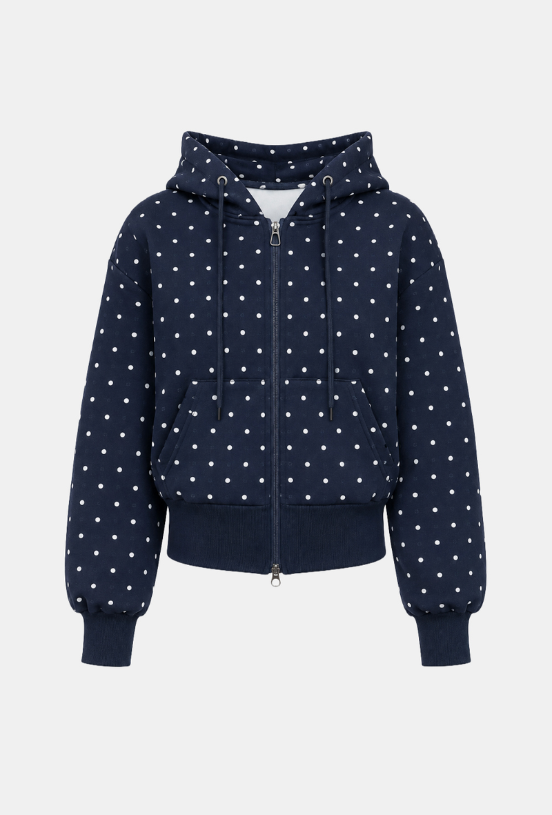 Mimi Dot Balloon Hoodie Zip-up