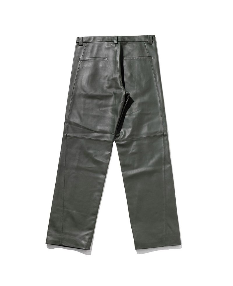 LAMSKIN CURVED LINE PANTS