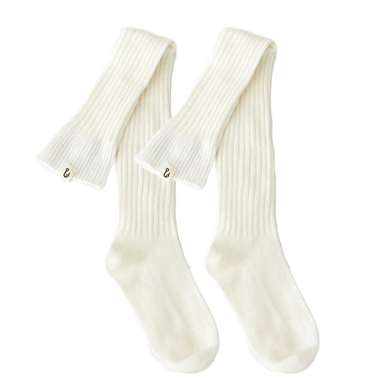 Basic Soft Wool Libbed Knee Socks