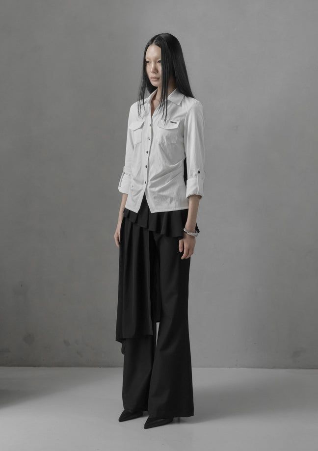 26SS★ [mnem] Muted Roll-Up Shirt