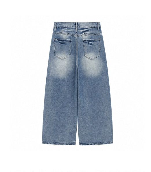 Binden Wash Damaged Wide Denim