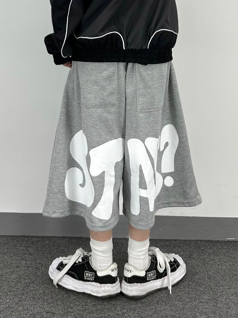 big typo sweat bermuda pants