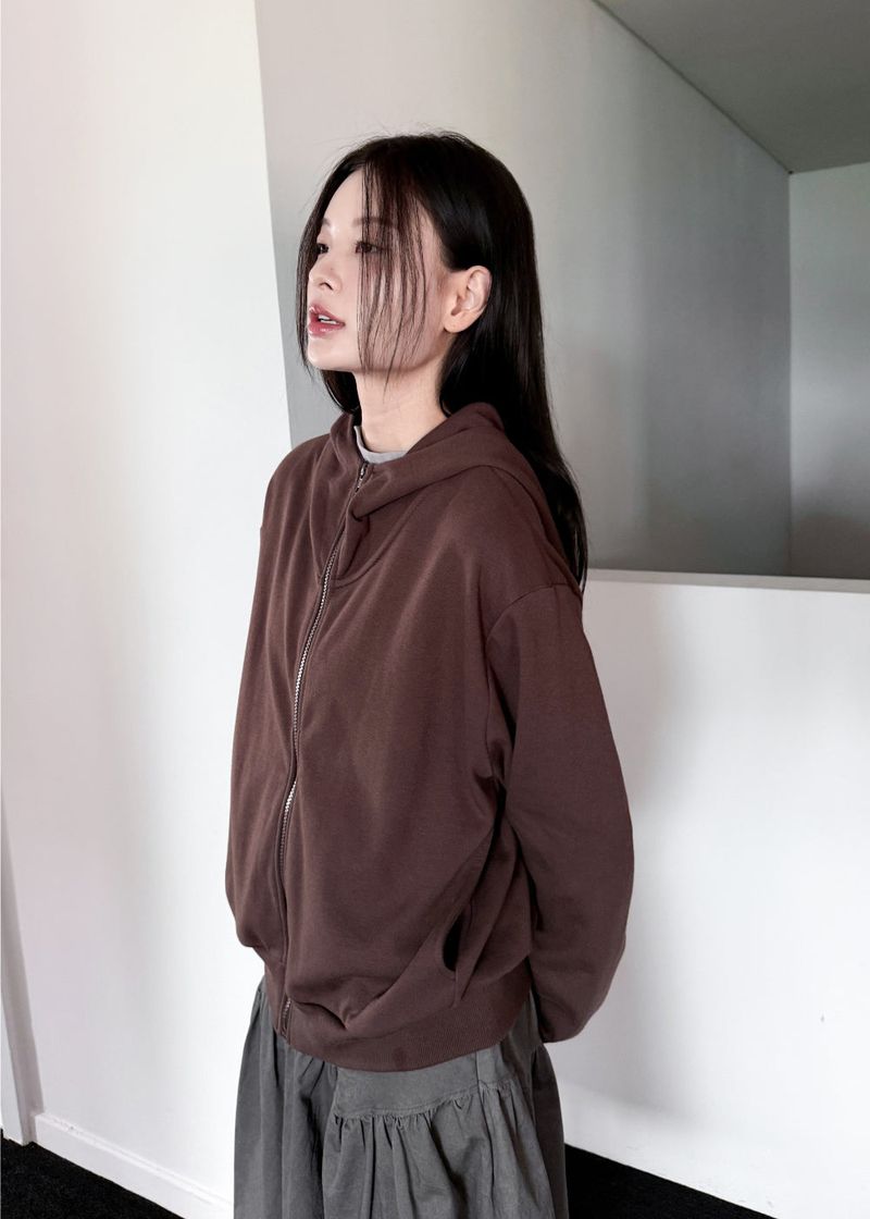  HIGHNECK CROP HOODIE ZIP-UP