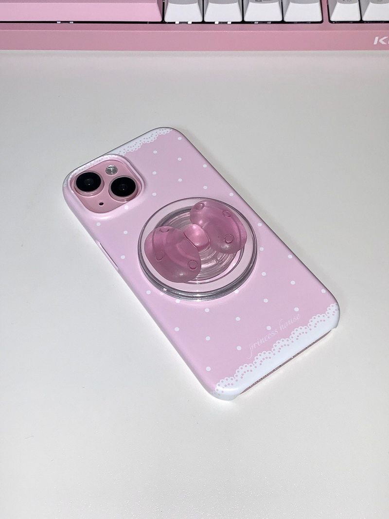 cute ribbon phone grip - pink (magsafe)