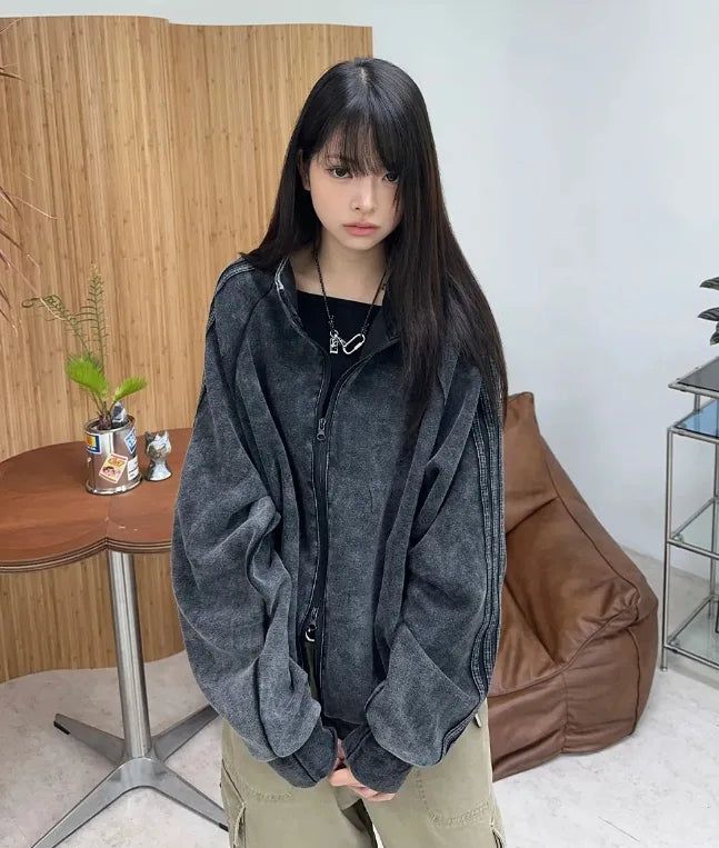 Lupe Track Pigment Zip-Up