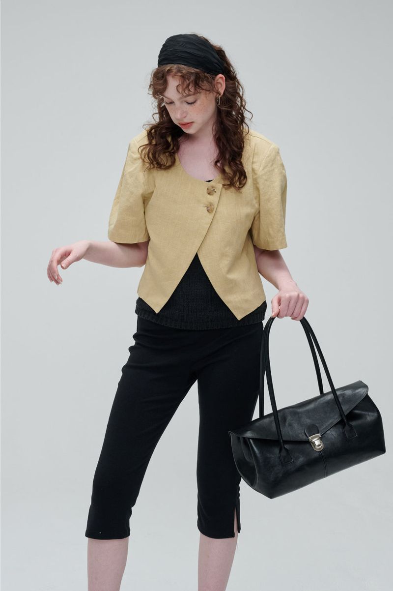 MADE_Arc Flap Long Handle Bag / BLACK