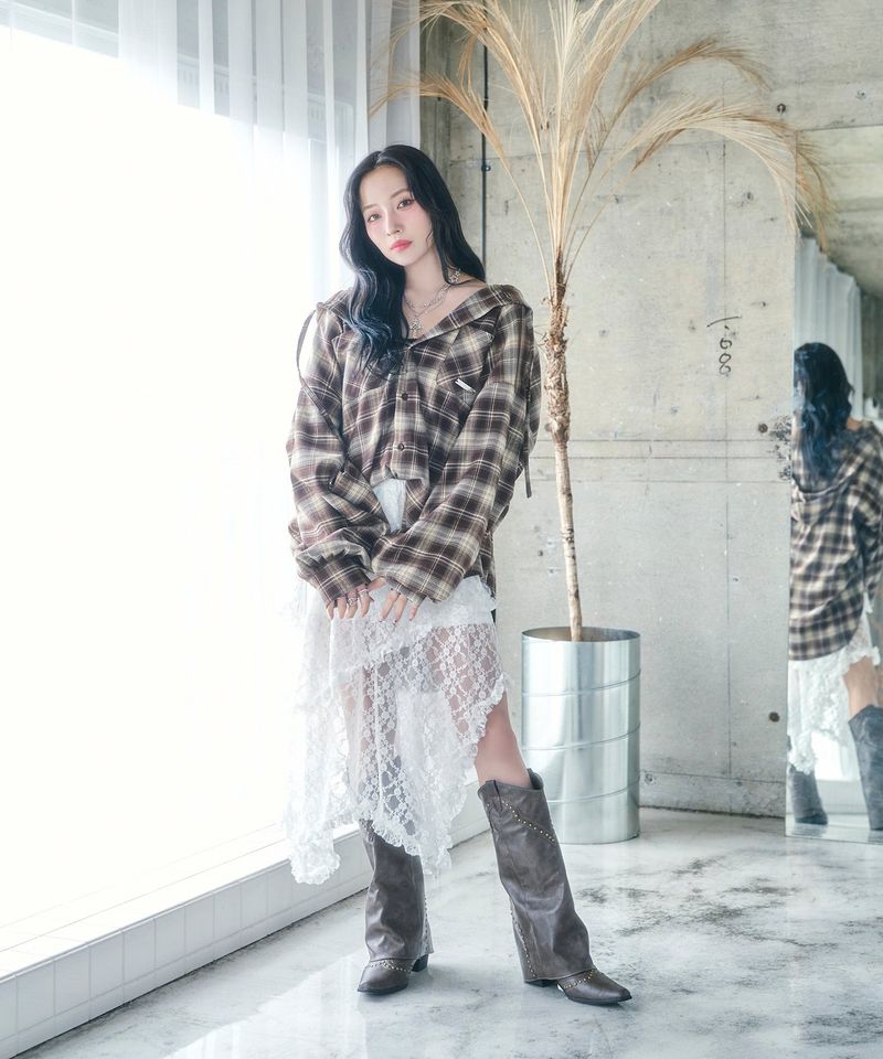 UNISEX チェックフーディシャツ