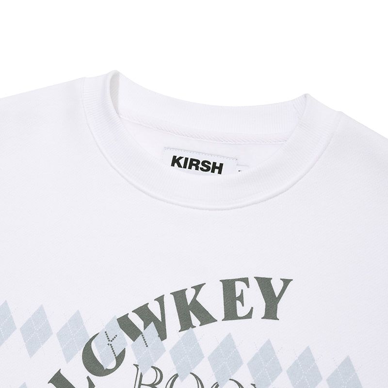 LOWKEY BOOK CLUB ARGYLE PATTERN SWEATSHIRT [WHITE]