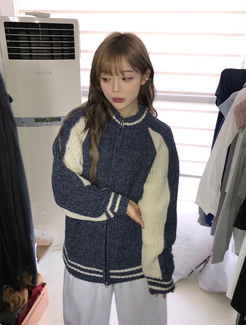Harper two way knit zip up