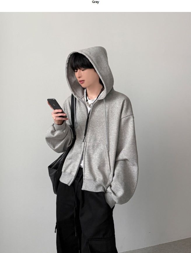 Bound Crop Hood Zip-Up