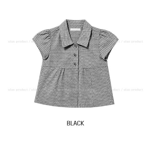 Linky Check Puff Blouse