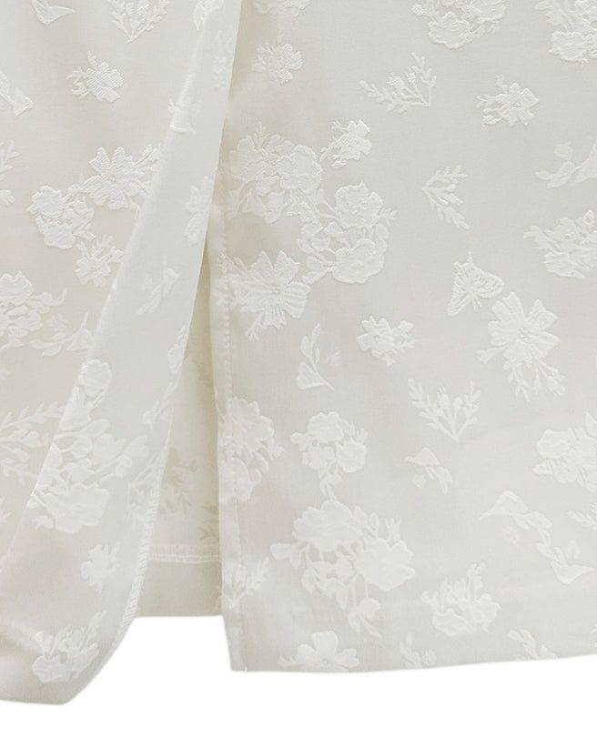 Rose Jacquard Satin Long Skirt