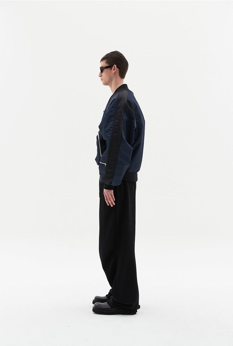 curved pocket bomber jacket