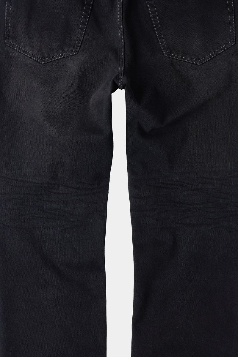 Loose Fit Tapered Denim Pants (Washed Black)